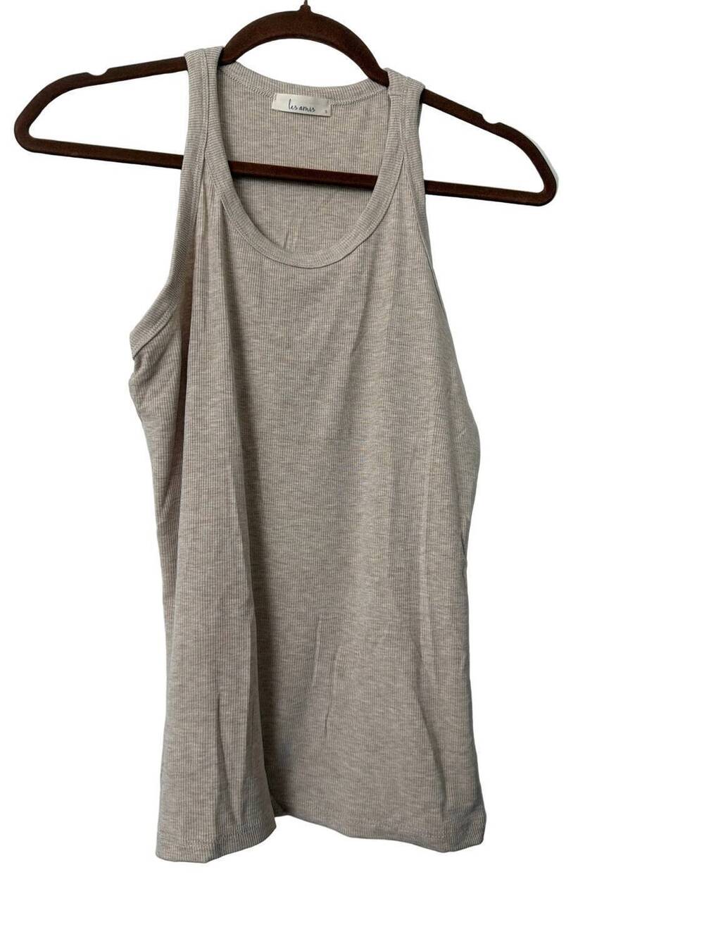 NEW LES AMIS women's ribbed basic tank in oatmeal